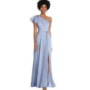 Satin Flowy Dress One Shoulder Size XL Style 3099